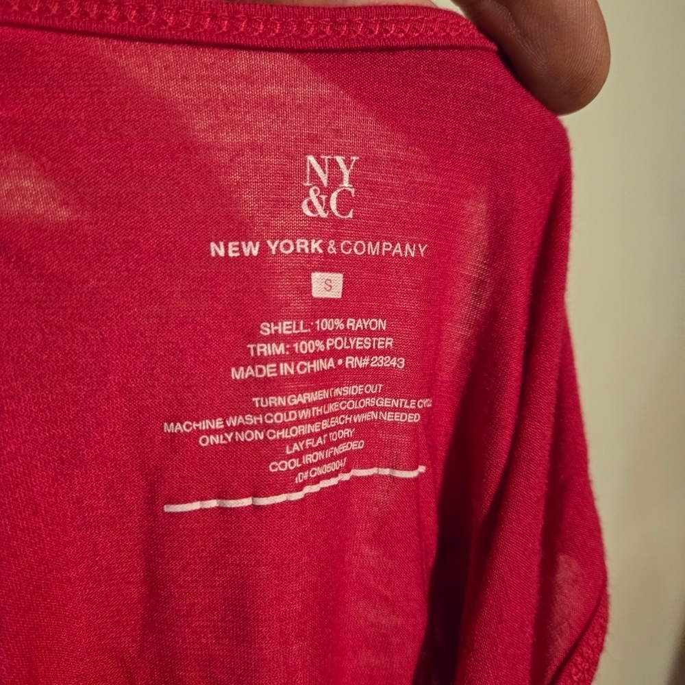 New York & Company Fuchsia Ruffle Tank Top Size S - Picture 5 of 5